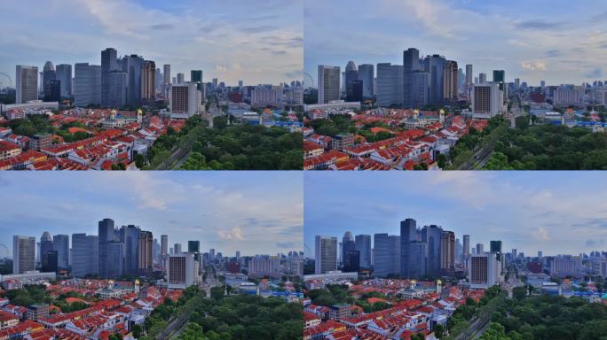 新加坡的天际线新加坡日转夜延时城市风光城