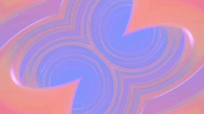 粉色和蓝色不可能扭曲形状的无缝循环动画。3d渲染抽象背景4K