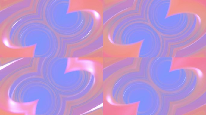 粉色和蓝色不可能扭曲形状的无缝循环动画。3d渲染抽象背景4K