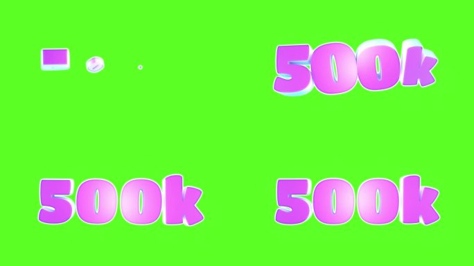 50万订阅者绿色屏幕上的3D动画。博客和社交网络。