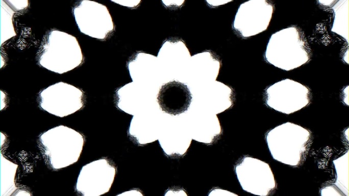 动态万花筒运动单色图案，黑白两色。
