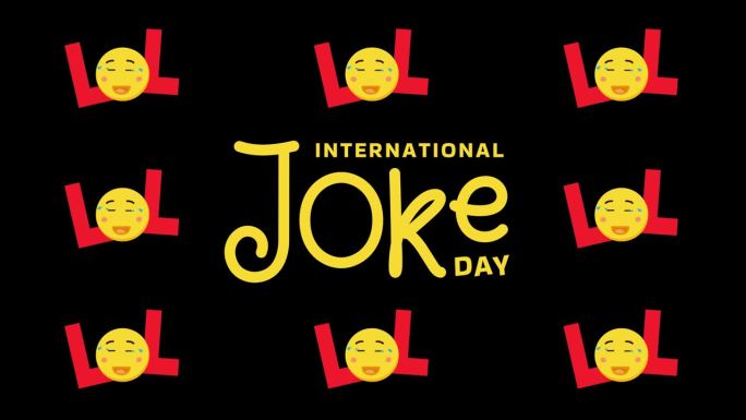 国际笑话日动画。4k视频动画。7月1日玩笑日快乐。