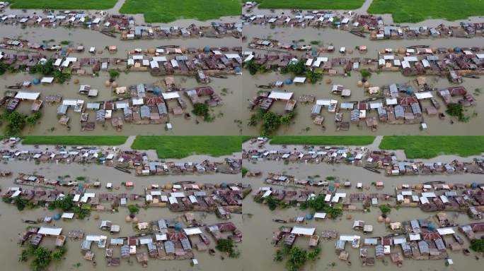 孟加拉国北部受洪水影响的村庄