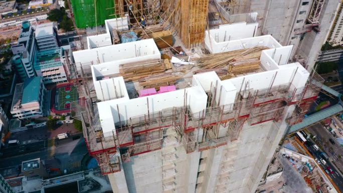 香港的房屋建设香港房地产香港工地结顶