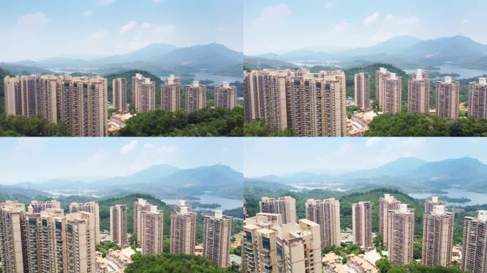 城市住宅区航拍图。深圳,中国