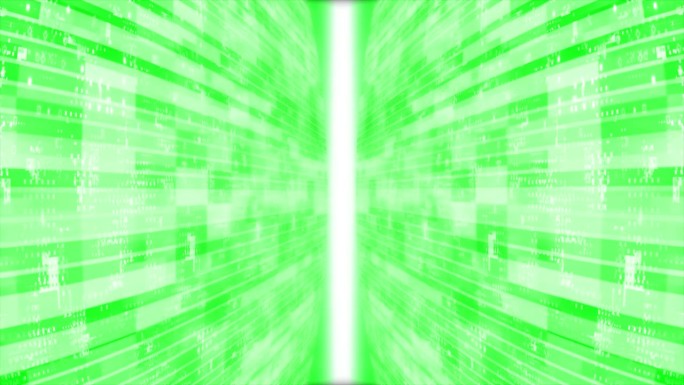 三维绿色条纹盒子图案移动技术三维空间与光线