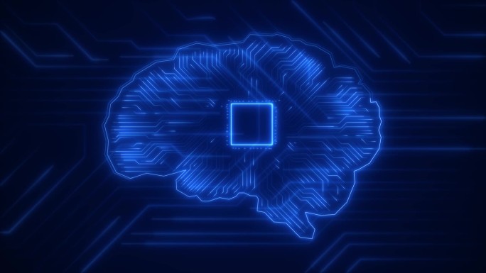 大脑人工智能。未来AI技术机器学习，面对电路板二进制数据