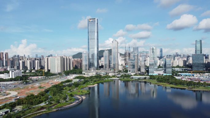 现代摩天大楼鸟瞰图/深圳，中国