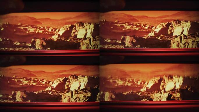 摇摇晃晃的火星探测器在火星粗糙的表面上旅行