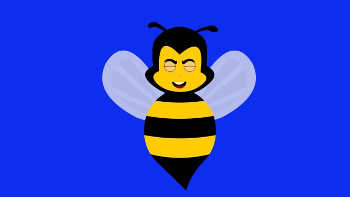 视频动画蜜蜂虫卡通眨眼眼