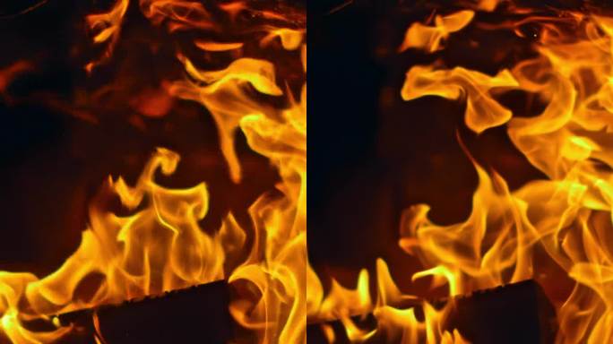 传统砖炉内的火焰大火素材火焰弥漫