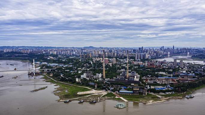 重庆城市风光九龙坡发电厂延时