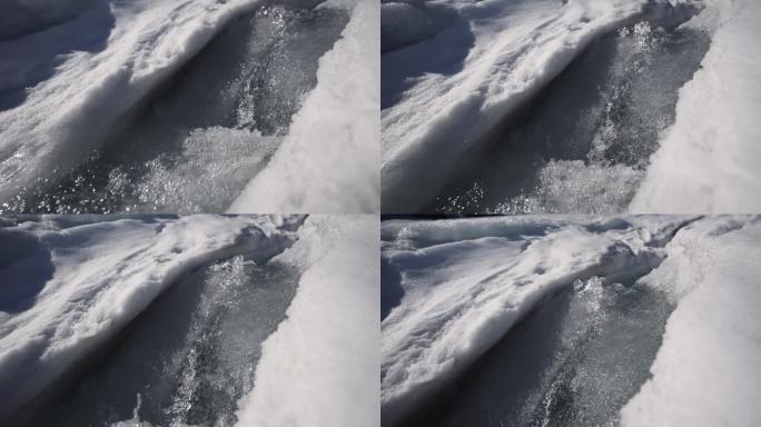 流经冰的冰川水冰雪融化雪融水冰川河流