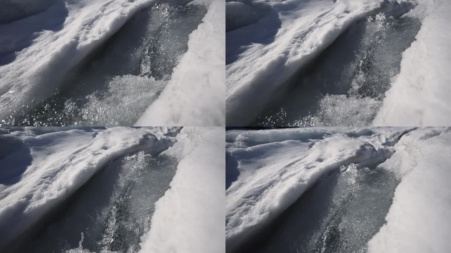 流经冰的冰川水冰雪融化雪融水冰川河流