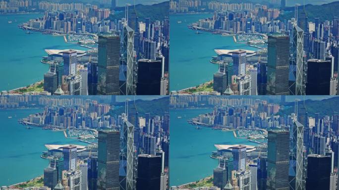 【正版素材】香港大景全景大气俯拍7230