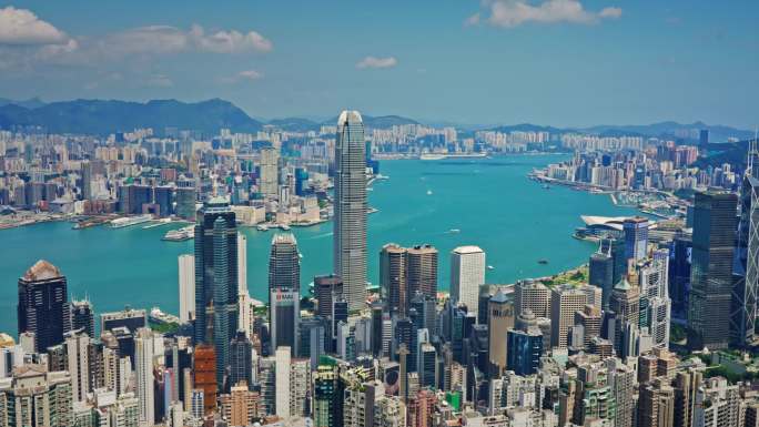 【正版素材】香港大景全景大气俯拍7251
