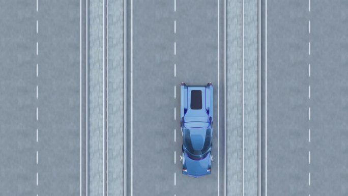 一辆卡车在高速公路上行驶的三维可视化
