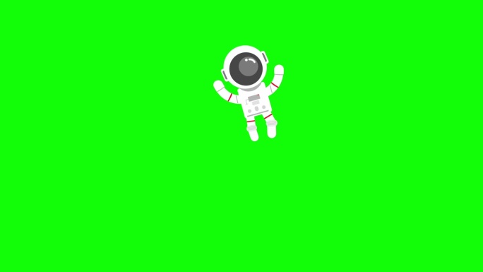 绿色背景下的宇航员，4K