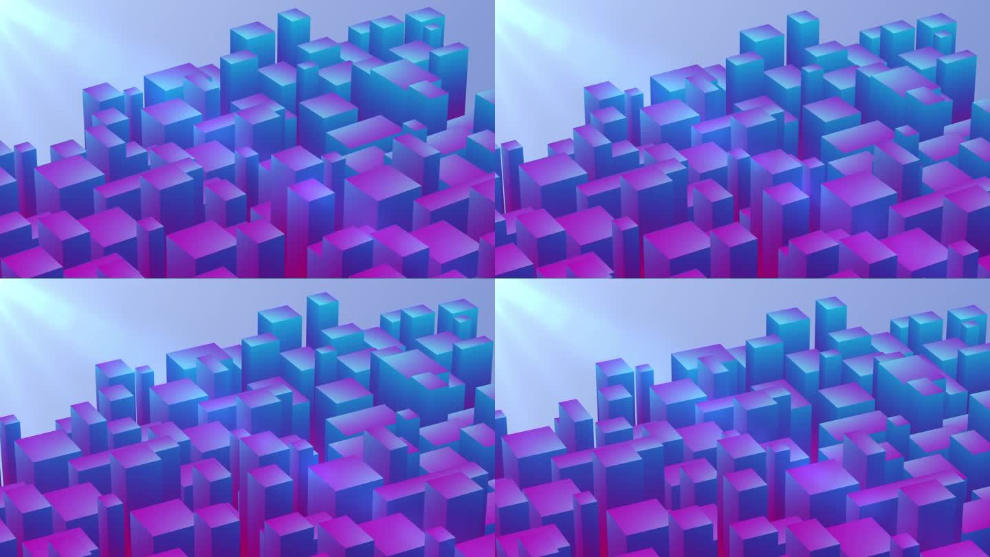 抽象几何光泽表面方形梯度蓝紫色块