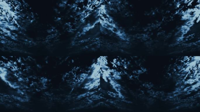 抽象循环深蓝色夜云动画万圣节的背景