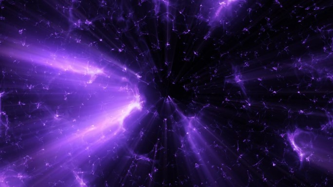 宇宙爆炸的说明性动画在紫色色调的背景