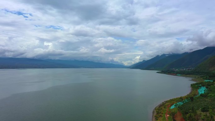 云南省丽江市永胜县程海航拍风光