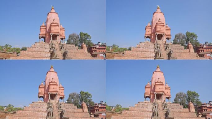 尼泊尔加德满都巴克塔普尔杜巴广场上最大的寺庙Shilu Mahadev寺庙的视差跟踪