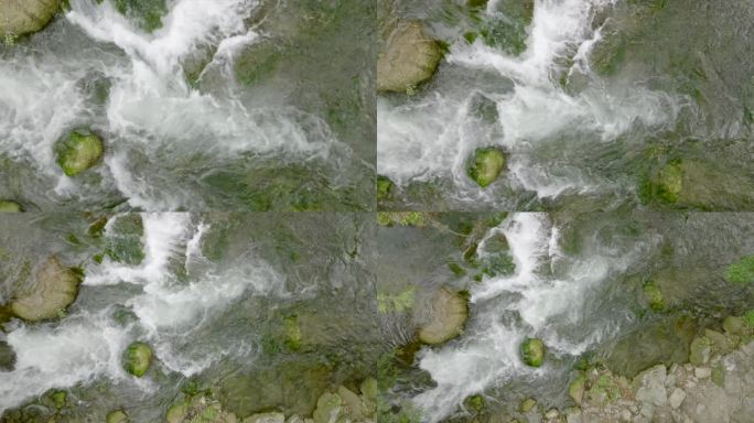 无人机拍摄的河流流动图