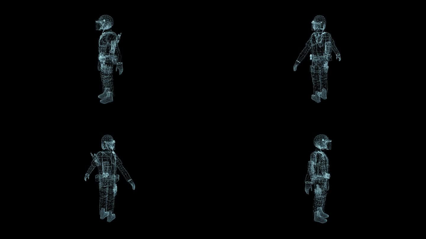 未来的3D科幻军事特警战士:4K动画