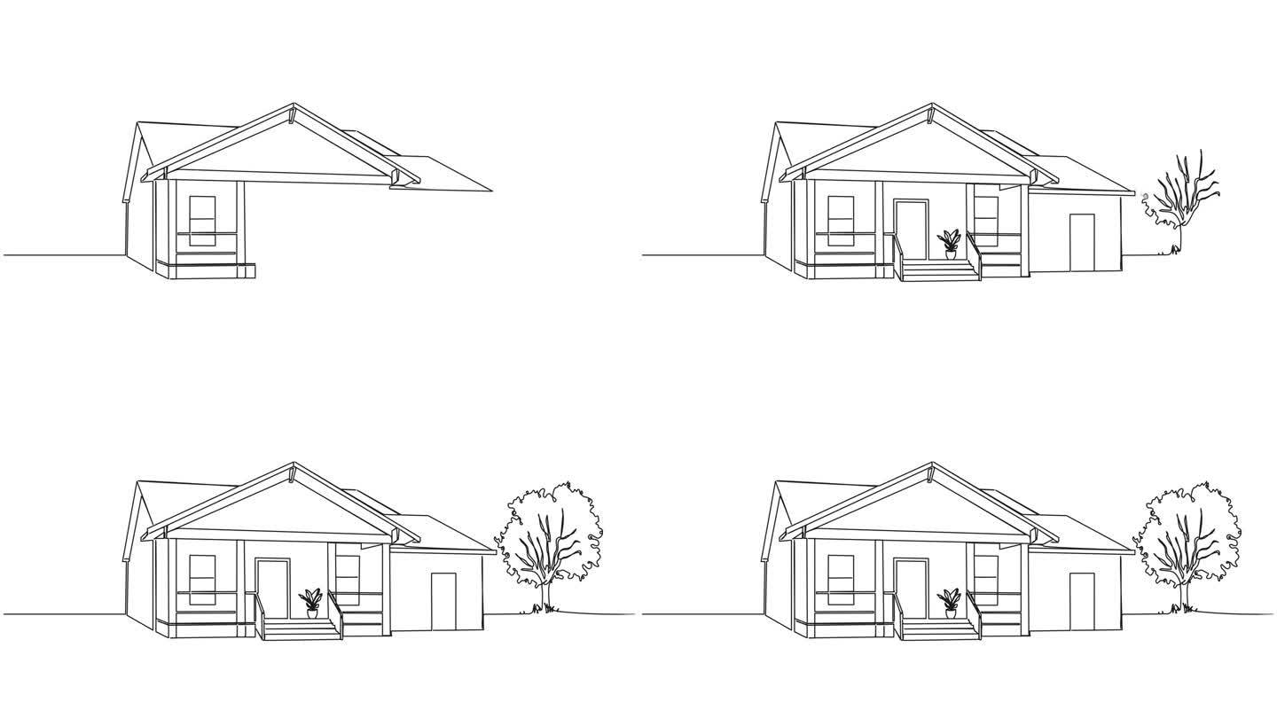 动画单线绘制小单户住宅