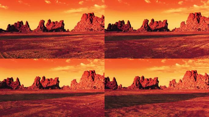 火星的红色岩石表面。空间探索和科学研究任务