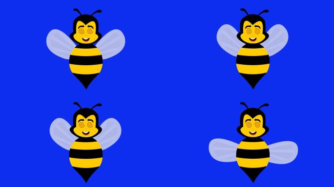 视频动画蜜蜂虫卡通催眠眼睛螺旋