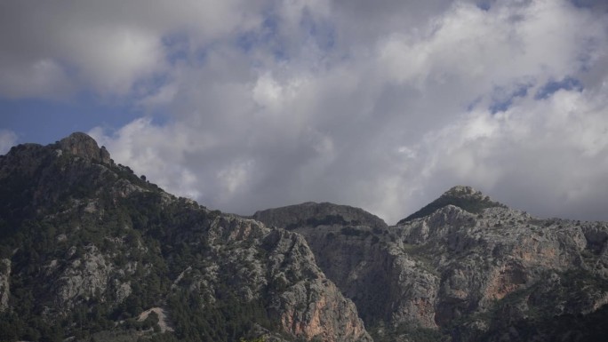 Mountain and cloud with the sky in Soller Spain