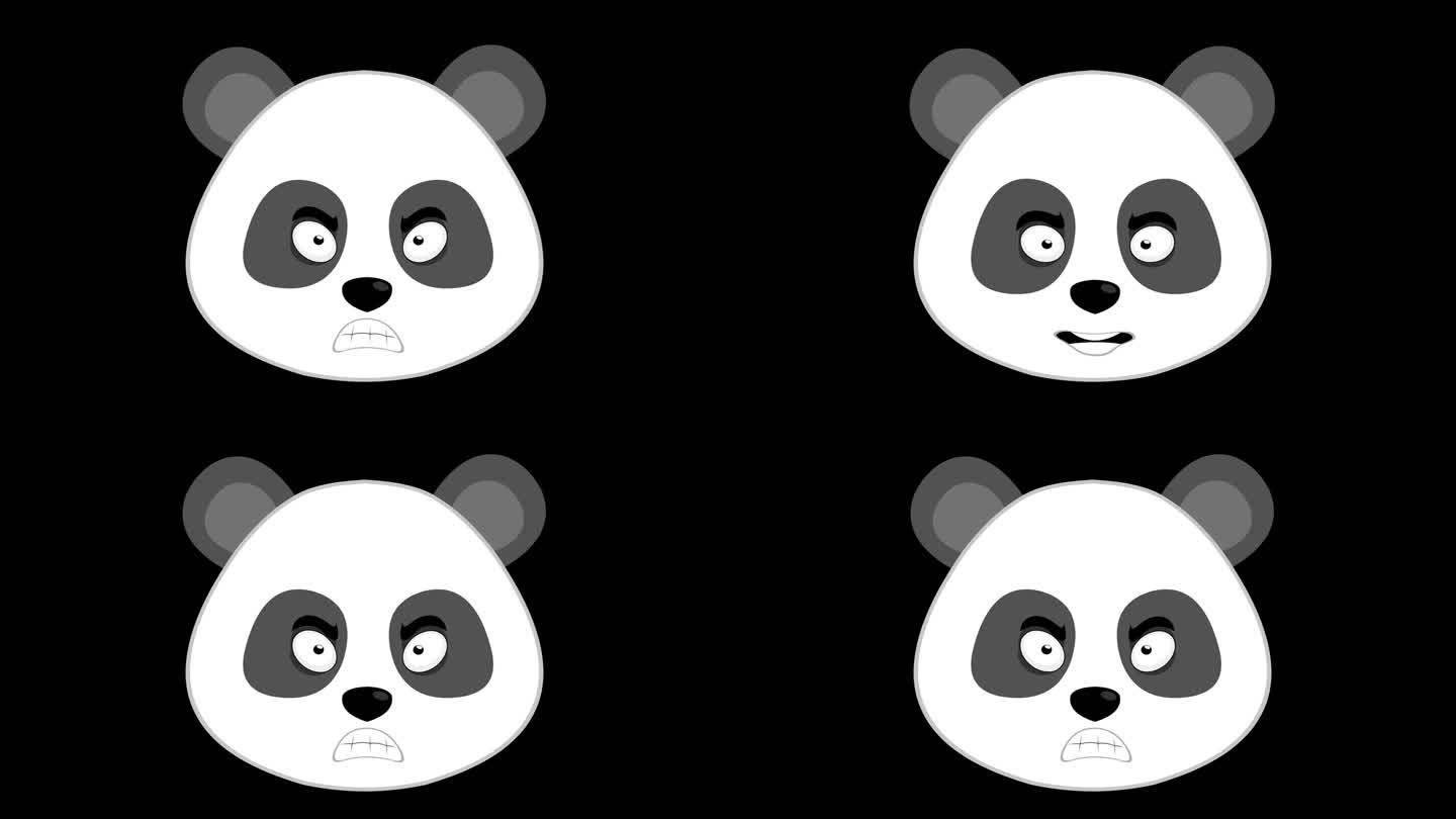 视频动画头熊猫熊愤怒的表情