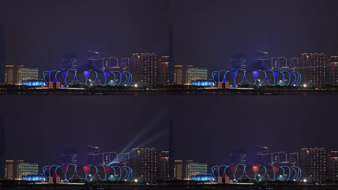 杭州市亚运会开幕式城市阳台灯光秀