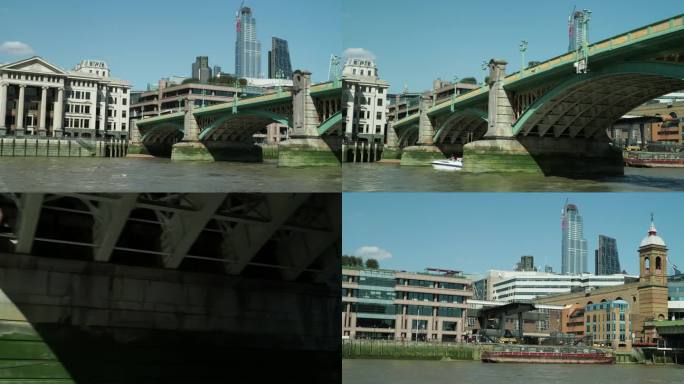 伦敦城市天际线泰晤士河大桥巡游