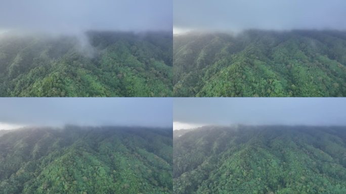 鸟瞰印尼火山岛上空漂浮的云