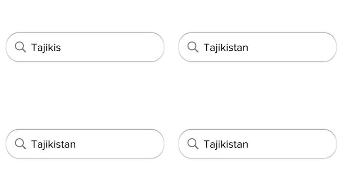 Www搜索栏图标与塔吉克斯坦文本隔离在白色背景上