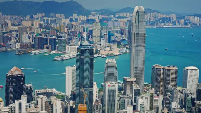 【正版素材】香港大景全景大气俯拍7271