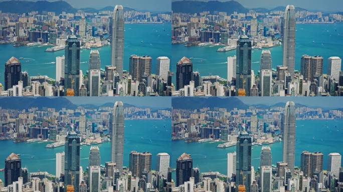 【正版素材】香港大景全景大气俯拍7271