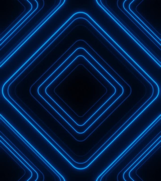 垂直视频抽象图蓝色霓虹线波循环动画背景