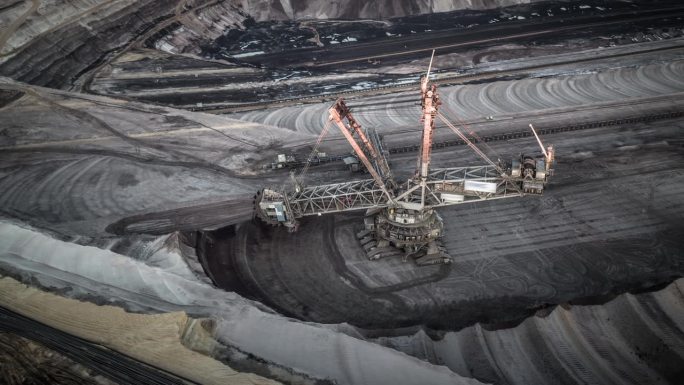 褐煤开采鸟瞰图采矿石矿矿场采掘开采
