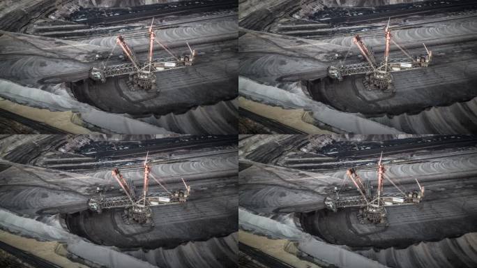 褐煤开采鸟瞰图采矿石矿矿场采掘开采