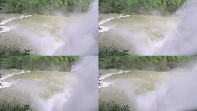 黄果树瀑布瀑布山泉水河流闸门洪水温泉