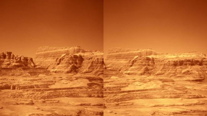 遥远星球火星的岩石表面。空间探索垂直视频