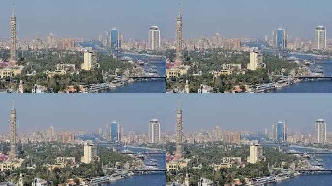 开罗,埃及现代化都市天际线高楼大厦