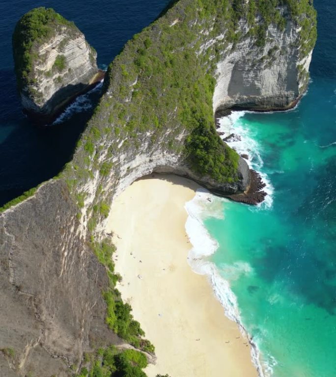 科林金海滩，努沙Penida;霸王龙悬崖，巴厘岛，印度尼西亚