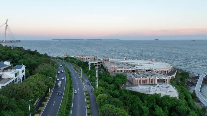 厦门环岛路公路航拍沿海公路海边山海公路