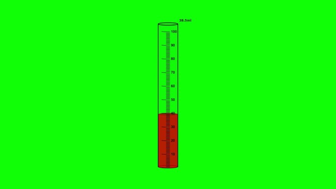 测量圆柱体运动图形与绿色屏幕背景