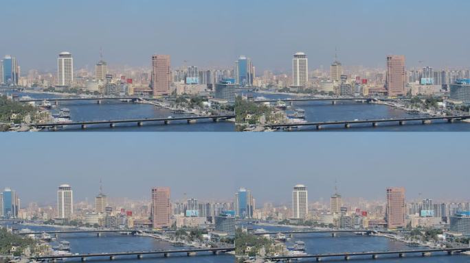 开罗,埃及大楼集群观光景点鸟瞰全景